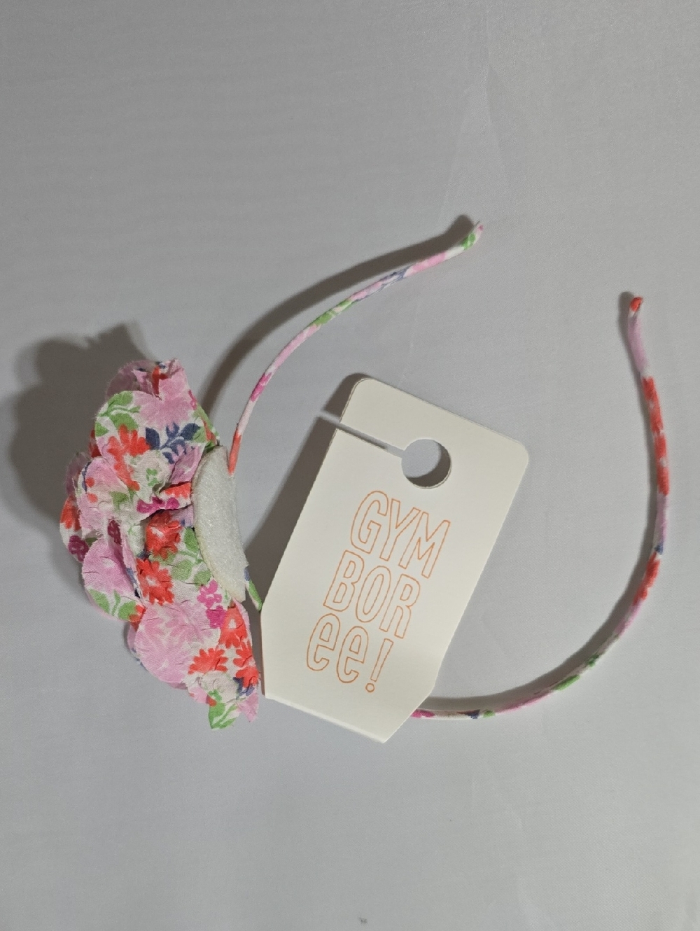 Gymboree Pink Floral Fabric Headband with Flower Cluster